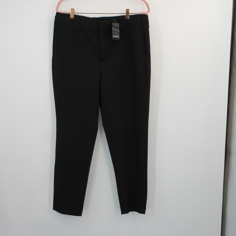 Torrid Studio Black Tapered Trousers Stretch Workwear Pants 10R NWT
